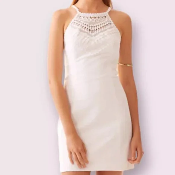 Lily Pulitzer Pearl Shift White Dress Wedding Reception Summer SZ 00 - Picture 2 of 10